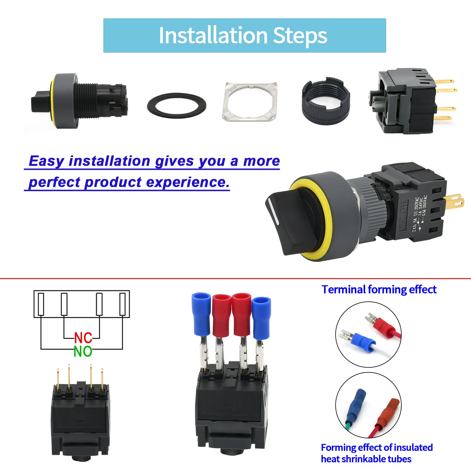 Amazon.co.jp: 2個 ロータリースイッチ 2ポジション 16mm